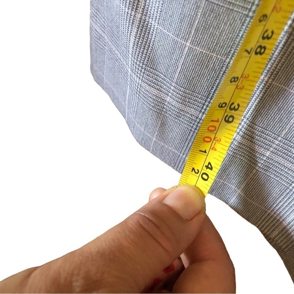 Gray plaid wide leg trousers professional Academia eclectic grandpa dress pants - Picture 4 of 9